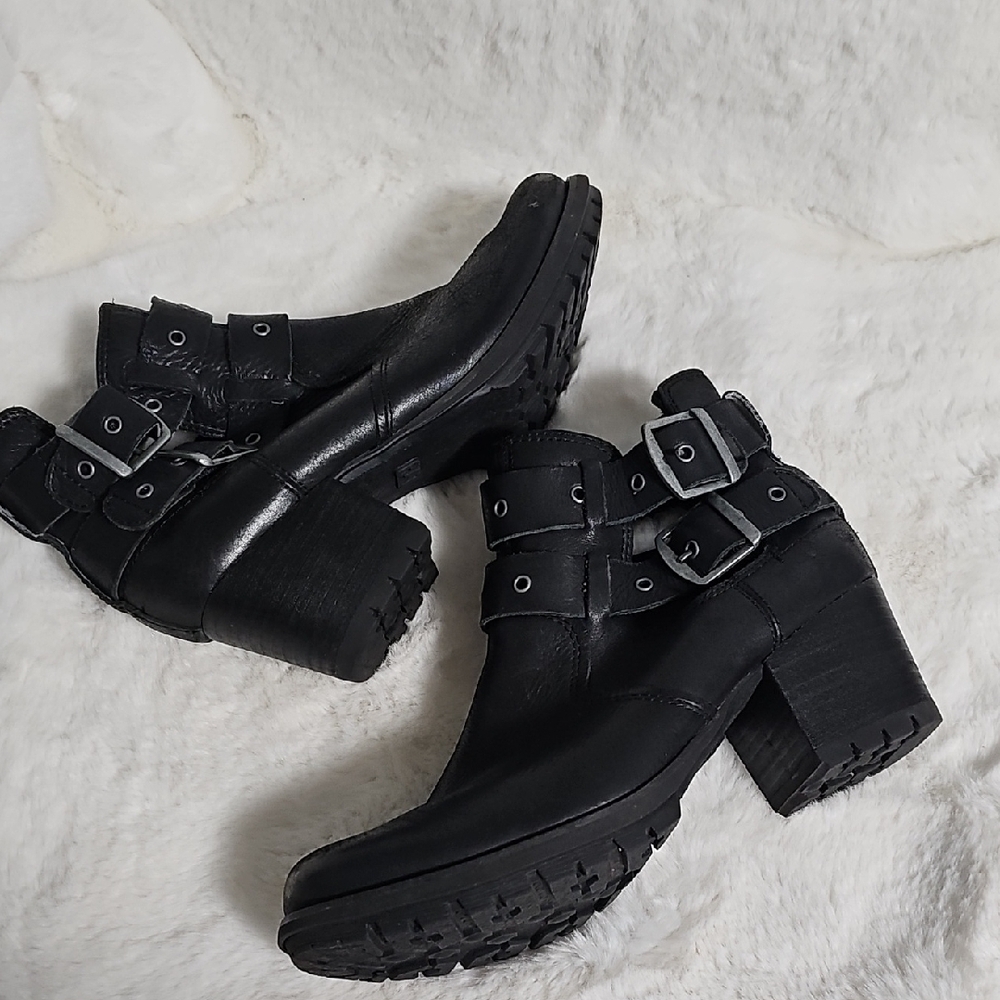 Caterpillar Women's Tora Black Ankle Boots with Buckle Detail - Picture 10 of 12